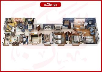 اخر شقة 213م متاحة في العمارة في الحي الرابع بيت الوطن التج